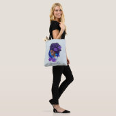 Tote Bag Élégante femme Afro Rose violette (Sur le modèle)