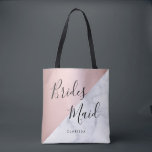 Tote Bag Elégante femme de chambre en marbre blanc et doré<br><div class="desc">Design élégant en faux rose or & marbre blanc.</div>
