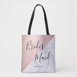 Tote Bag Elégante femme de chambre en marbre blanc et doré