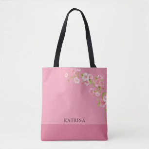 Tote Bag Élégante femme de chambre rose florale