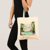 Tote Bag Elégante Fête des mariées Tropical Palm Trees (Devant (produit))