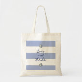 Tote Bag Élégante fille de la côte Bleu doux Blancs (Devant)