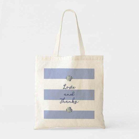 Tote Bag Élégante fille de la côte Bleu doux Blancs (Devant)