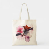 Tote Bag Élégante fleur de cerisier rose et pourpre (Dos)