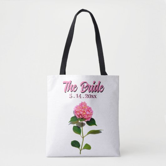 Tote Bag Élégante fleur rose florale rose hydrangea (Devant)