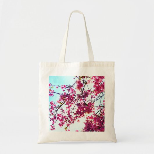 Tote Bag Élégante Fleurs florales roses Fleurs cerises (Devant)