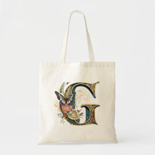 Tote Bag Élégante lettre florale bohème G