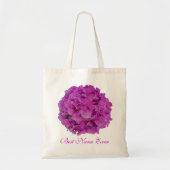 Tote Bag Elégante magenta rose hydrangée florale roses (Devant)