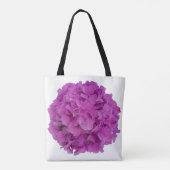 Tote Bag Elégante magenta rose hydrangée florale roses (Dos)