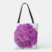 Tote Bag Elégante magenta rose hydrangée florale roses (Dos)