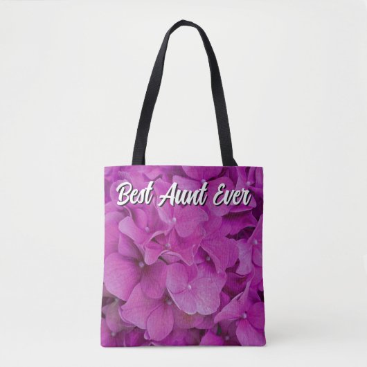 Tote Bag Elégante magenta rose hydrangée florale roses (Devant)