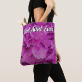 Tote Bag Elégante magenta rose hydrangée florale roses (De près)