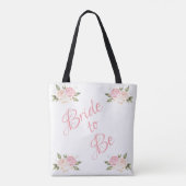 Tote Bag Élégante mariée à être floral Script rose (Dos)