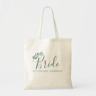 Tote Bag Élégante mariée botanique de menthe