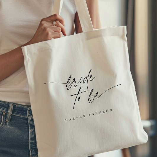 Tote Bag Élégante Mariée Moderne Pour Être Typographie De S