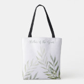 Tote Bag Élégante Mère de la Mariée au Feuillage Aquarelle  (Dos)