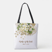 Tote Bag Élégante mère florale d'or moderne de la mariée (Dos)