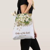 Tote Bag Élégante mère florale d'or moderne de la mariée (De près)