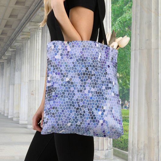 Tote Bag Elégante mosaïque bleue glace