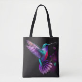 Tote Bag Élégante oeuvre Turquoise couleur pourpre de colib (Devant)