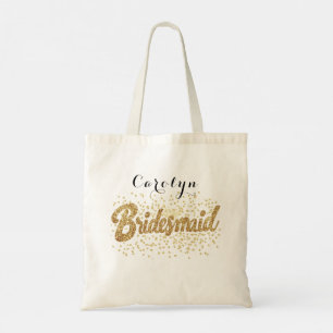 Tote Bag Élégante Parties scintillant d'or Bridesmaid