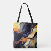 Tote Bag Elégante parties scintillant en marbre bleu noir (Dos)
