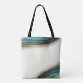 Tote Bag Élégante parties scintillant en marbre vert émerau (Dos)