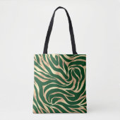 Tote Bag Elégante Parties scintillant or Zebra Green Poster (Devant)