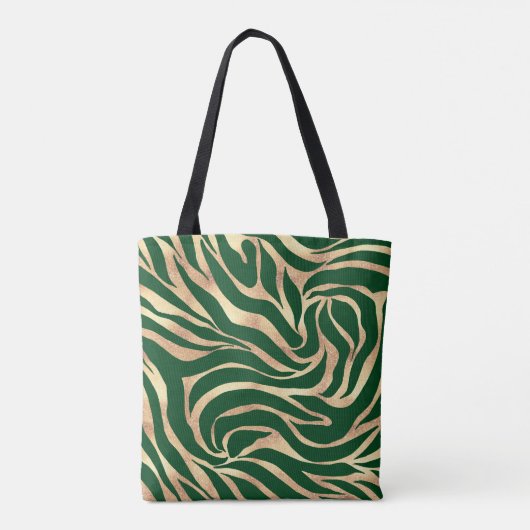 Tote Bag Elégante Parties scintillant or Zebra Green Poster (Dos)