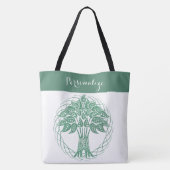 Tote Bag Elégante Parties scintillant verte Arbre de vie Ze (Dos)