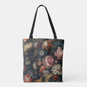Tote Bag Élégante peinture à l'huile de fleur féminine (Dos)