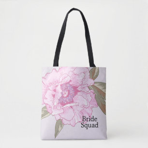 Tote Bag Élégante Pivoine Fleur Florale Mariage Personnalis