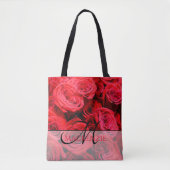 Tote Bag Élégante rose rouge fleurs rouges rouge floral rou (Devant)