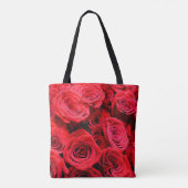 Tote Bag Élégante rose rouge fleurs rouges rouge floral rou (Dos)