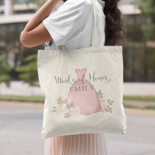 Tote Bag Élégante servante d'honneur Moderne rose rose pâle