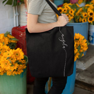 Tote Bag Élégante signature glamour noir et blanc
