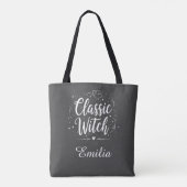 Tote Bag Élégante sorcière classique Nom personnalisé Hallo (Dos)
