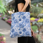 Tote Bag Elégante toile bleue de Jouy<br><div class="desc">Elégante toile bleue de Jouy. Elégance intemporelle et style vintage français pour un look élégant.</div>