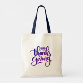 Tote Bag Élégante typographie de Bon thanksgiving (Dos)