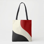 Tote Bag Elégante vague minimale en rouge, noir et crème (Devant)