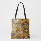 Tote Bag Élégantes échelles de sirène en or (Devant)