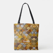 Tote Bag Élégantes échelles de sirène en or (Dos)