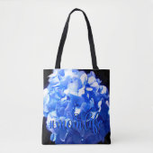 Tote Bag Élégantes fleurs d'hydrange bleue cobalt  (Devant)