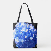 Tote Bag Élégantes fleurs d'hydrange bleue cobalt  (Dos)