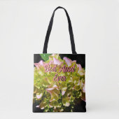 Tote Bag Élégantes fleurs d'Hydrangée vert jaune rose (Devant)