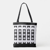 Tote Bag Élégants Diamants Triples Blancs Noir & Blanc (Dos)