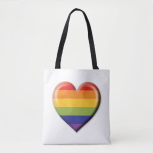 Tote Bag Elelgant minimaliste Rainbow Heart Design