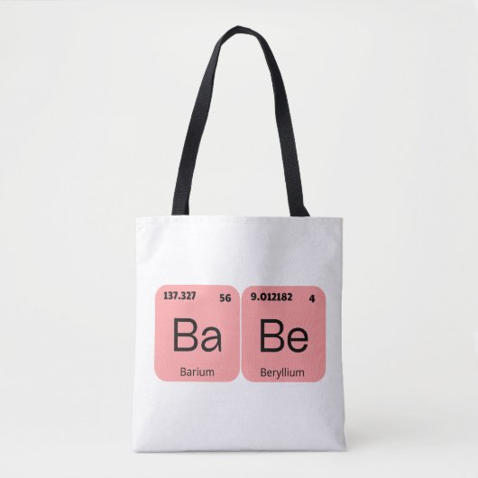 Tote Bag Élément de table périodique rose Pink Babe (Devant)