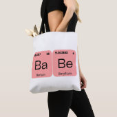 Tote Bag Élément de table périodique rose Pink Babe (De près)