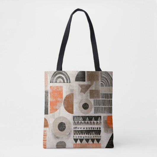Tote Bag éléments africains dans des couleurs atténuées (Devant)